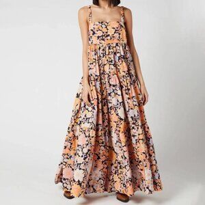 Free People Park Slope maxi dress in navy floral Size Small